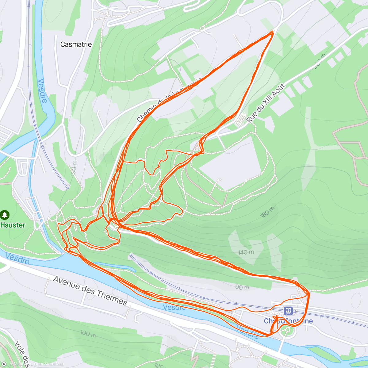 Map of the activity, Chaudfontaine (helft niet opgenomen)