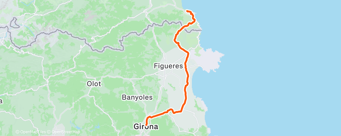 Map of the activity, bikepack to Girona