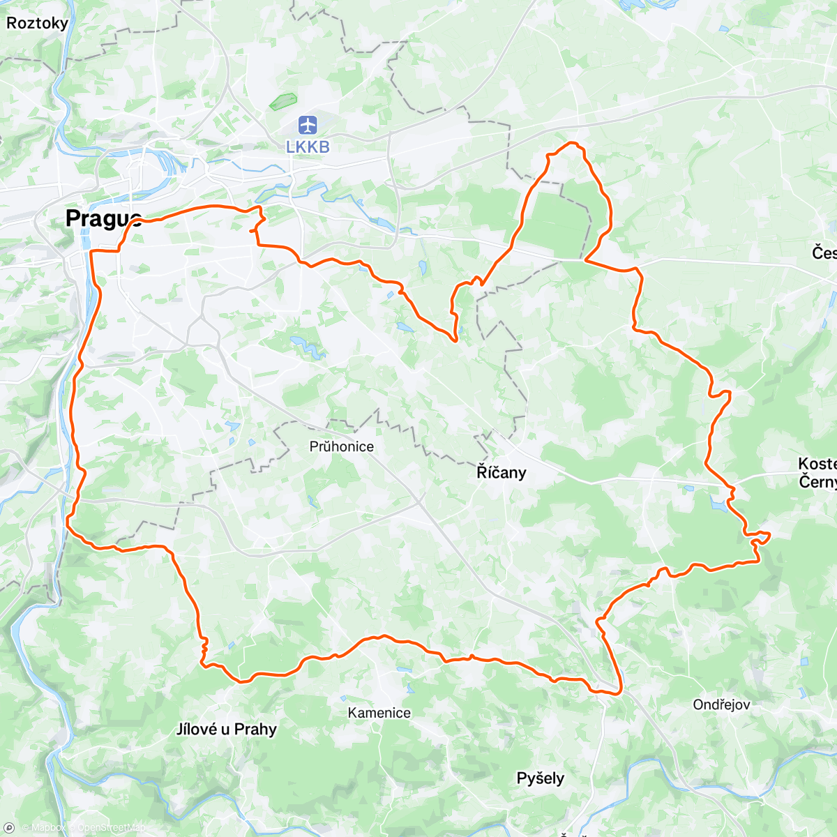 Map of the activity, Lunch Ride