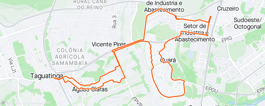 Map of the activity, Pedal Roda Águas 23 ciclistas