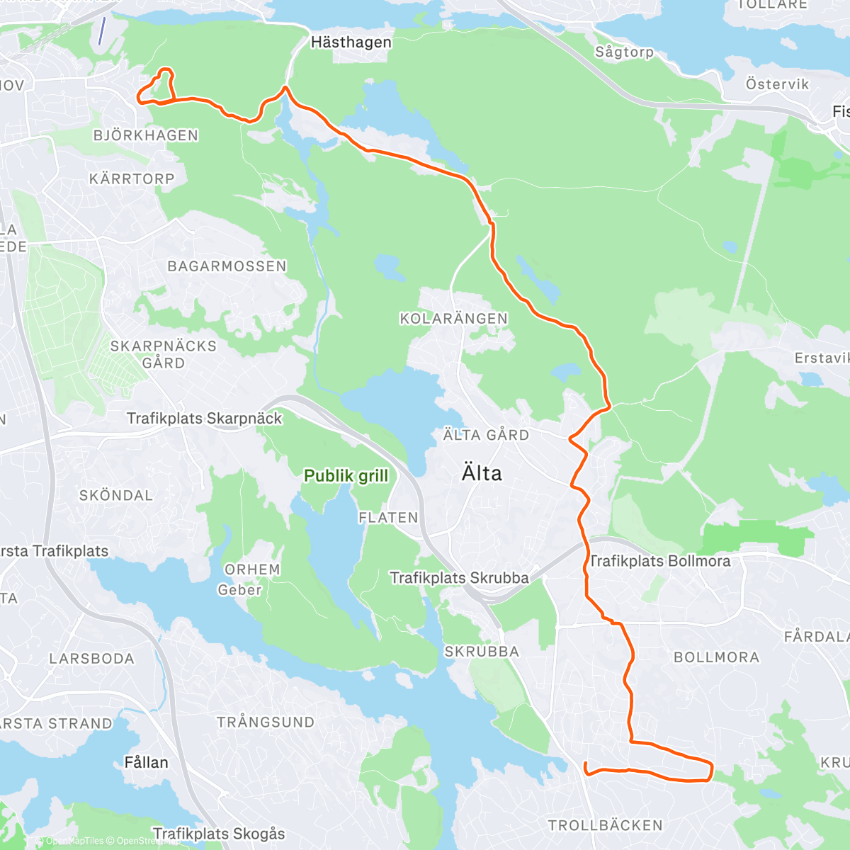 Map of the activity, Avslutningslöpning - 2025