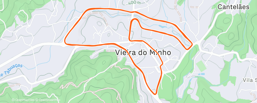 Map of the activity, Corrida vespertina