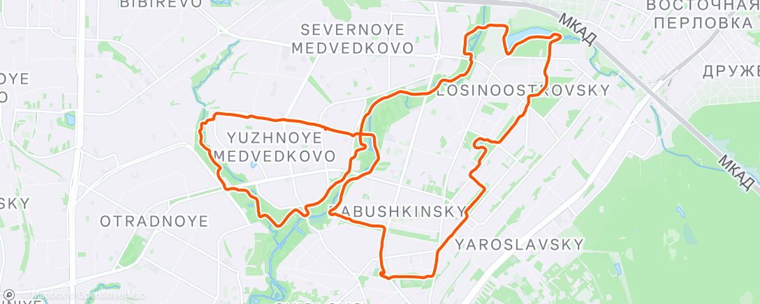 Map of the activity, Morning Run