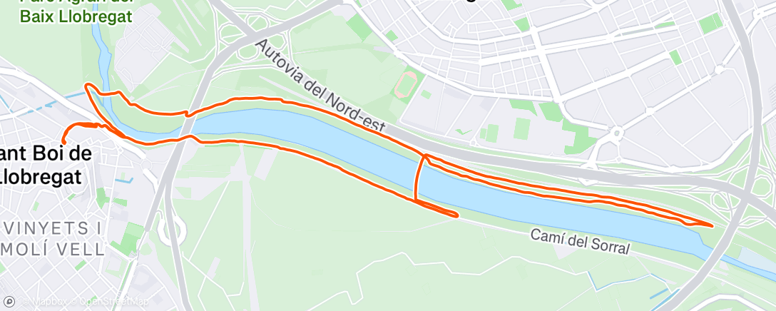 Map of the activity, Afternoon Run