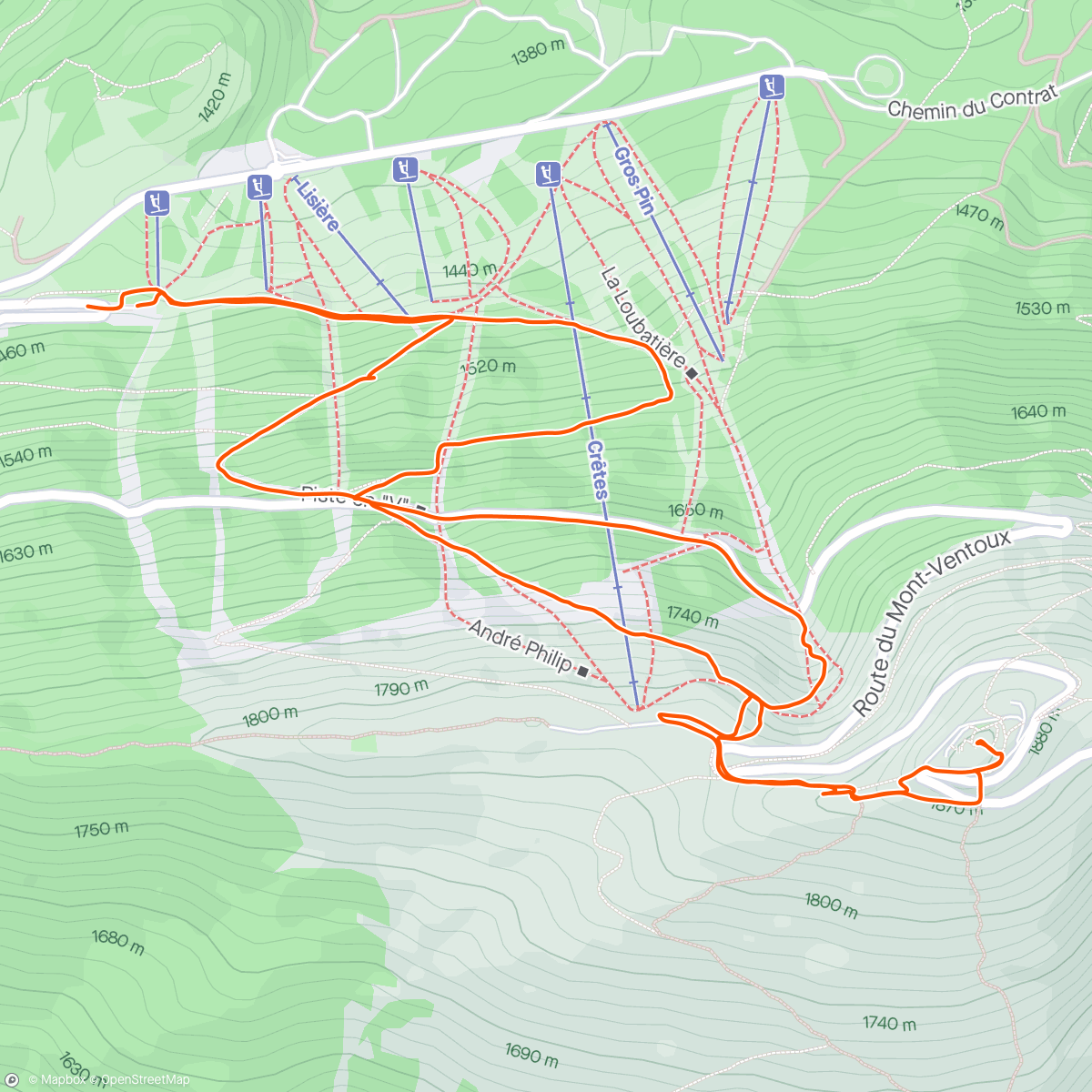 Map of the activity, Le Mont Ventoux 🤩