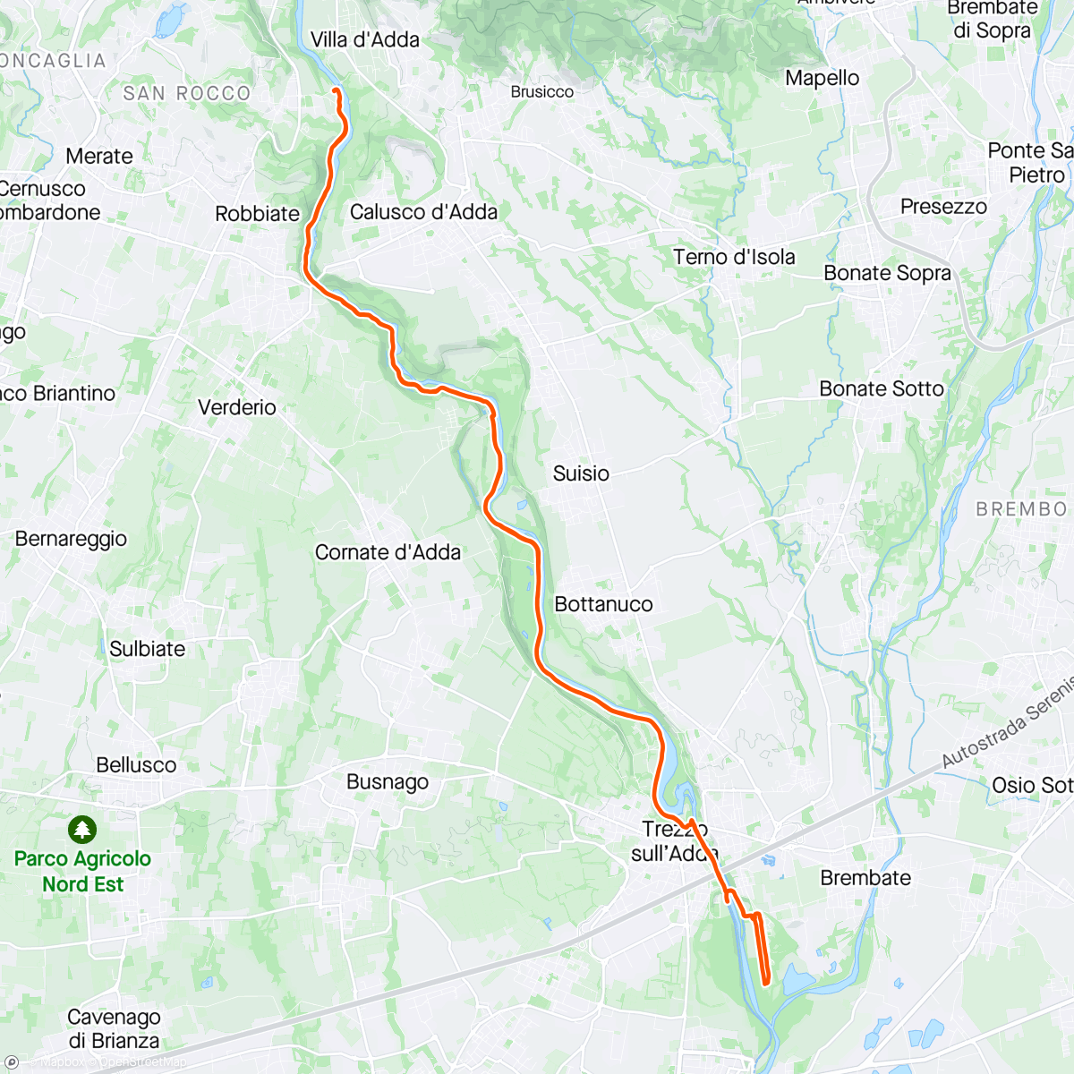 Map of the activity, Crespi d'Adda