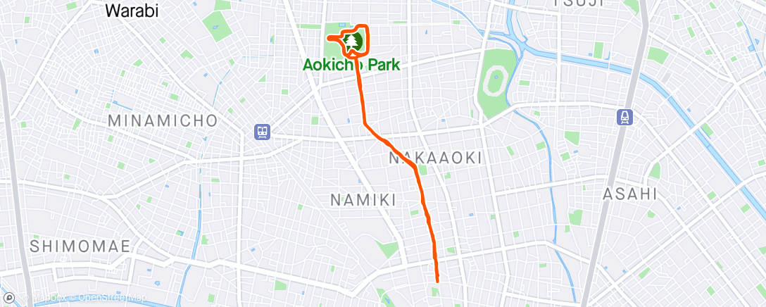 Map of the activity, 自宅〜青木町公園