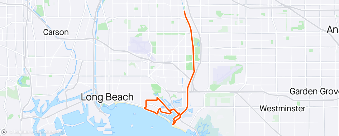 Map of the activity, Sunset in the LBC Ride