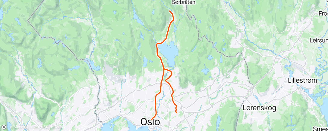 Map of the activity, Maridalen