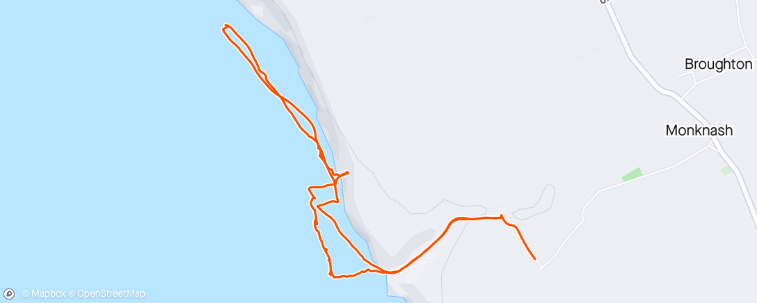 Mapa de la actividad, Monknash beach to Wick Beach