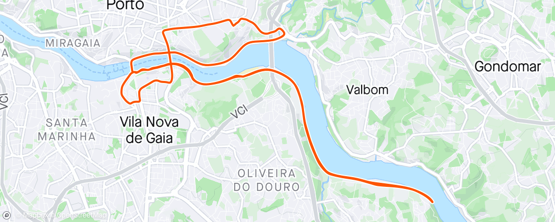 Map of the activity, Treino de Bike - recuperação ativa