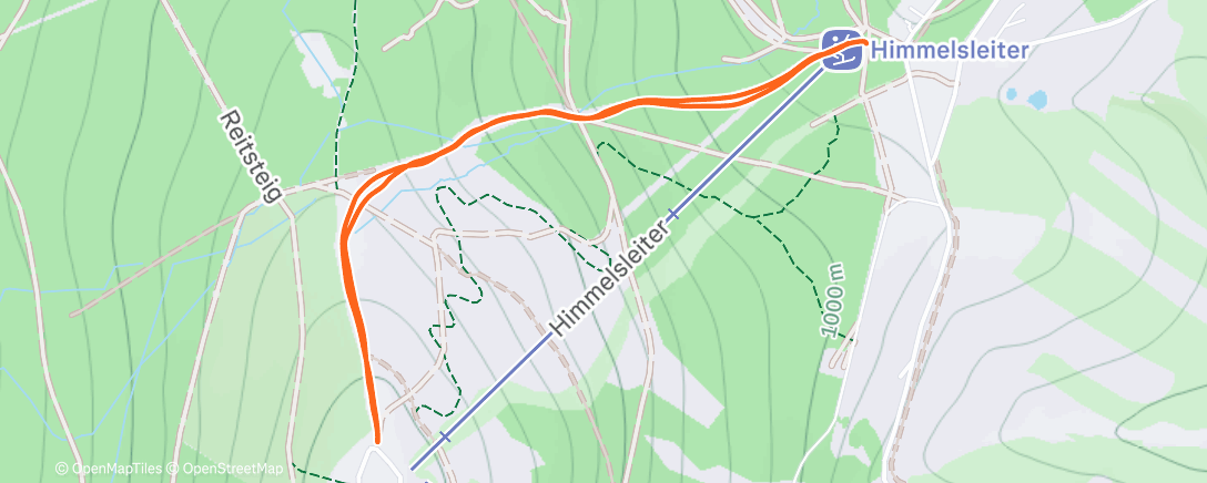 Map of the activity, Tourenskilauf am Nachmittag