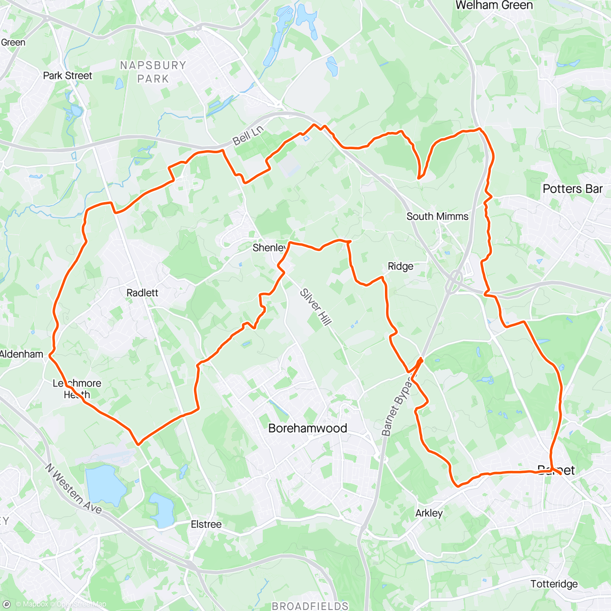 Map of the activity, A muddy group ride- back on the track!