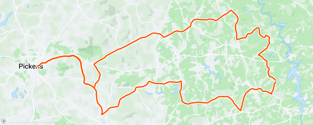 Map of the activity, Lunch Ride