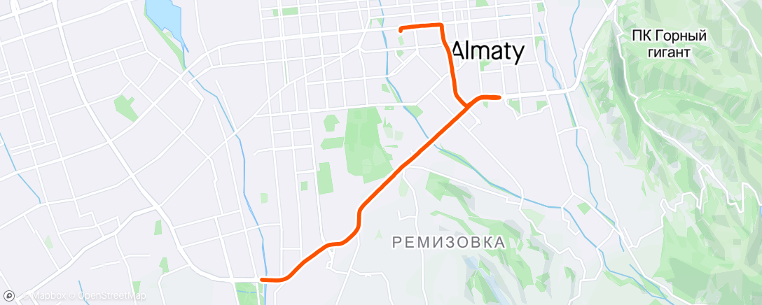 Map of the activity, Алматинский полумарафон 2024 г