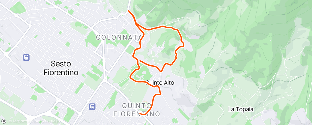 Map of the activity, Corto Collinare Lento