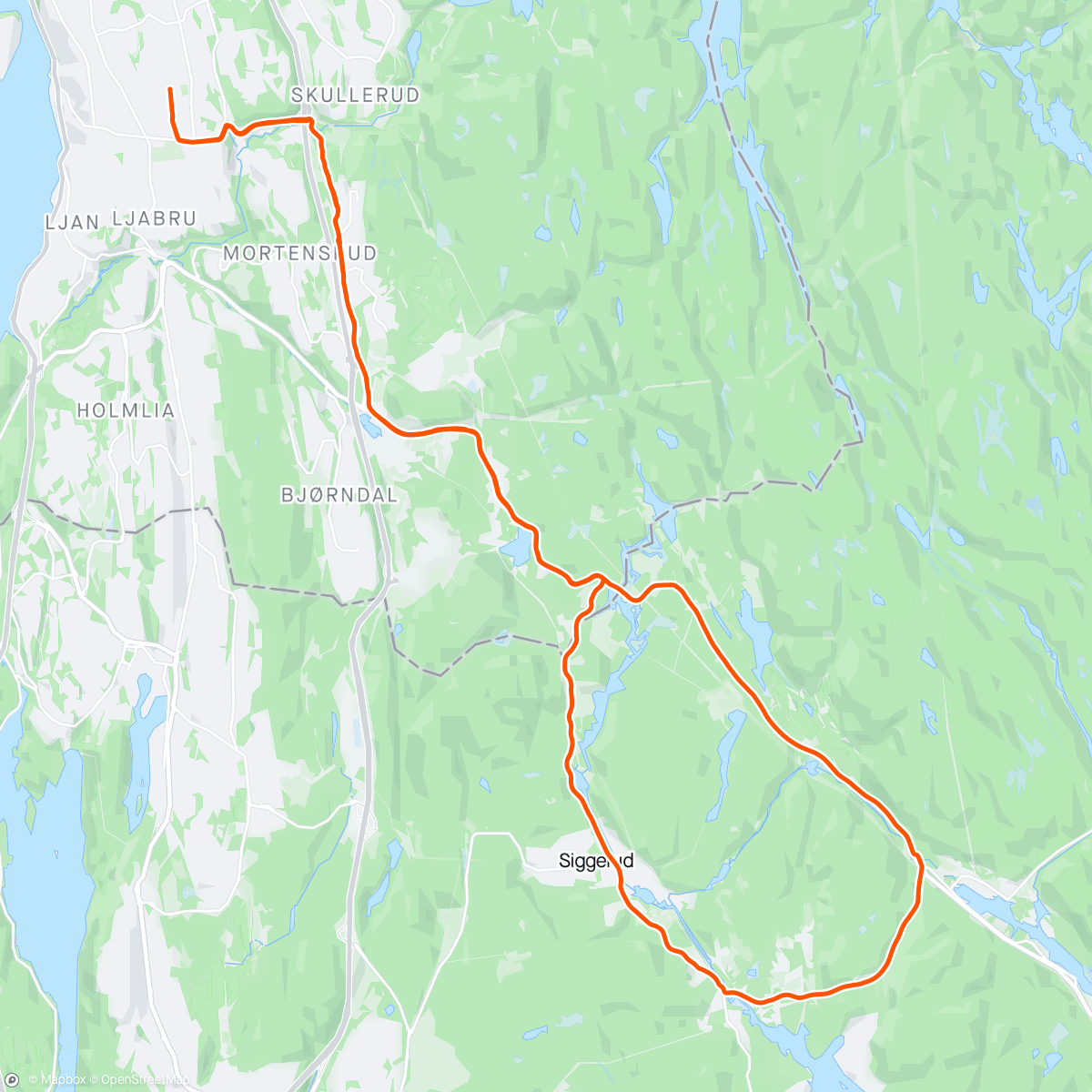 Mapa de la actividad (Morning Roller Ski Siggerud)