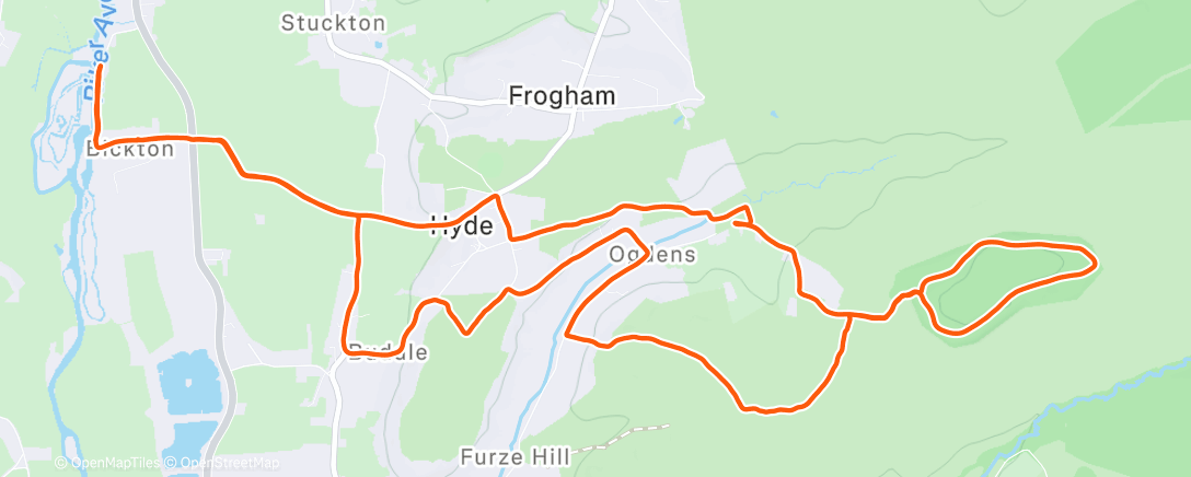 Map of the activity, Afternoon Run