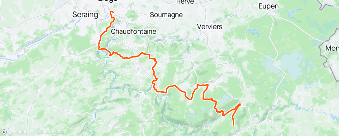 Map of the activity, Recovery (🤔) ride to Liege