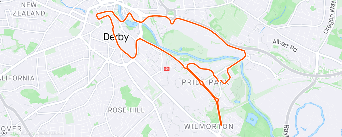 Map of the activity, Derby 10k
