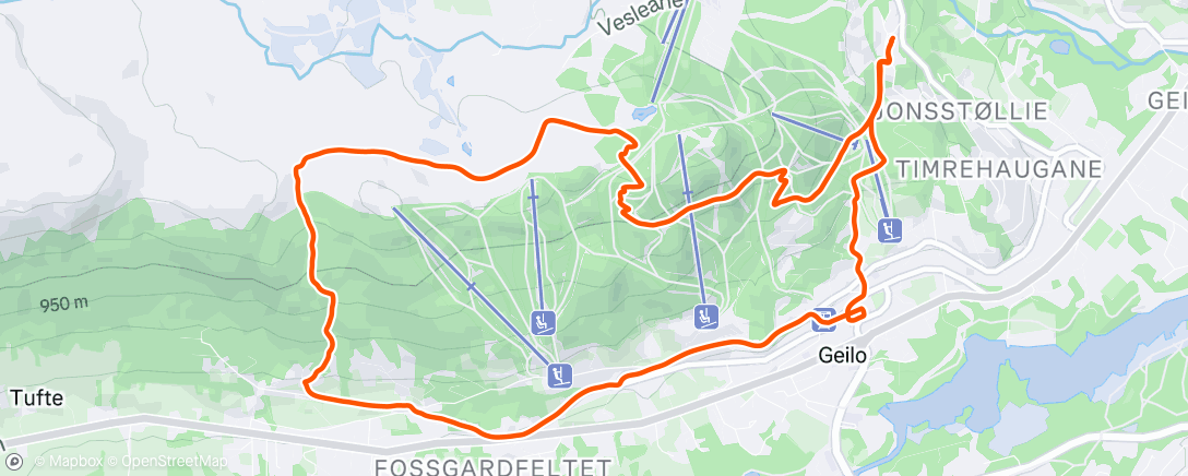 Map of the activity, Geilo 🌸🌼⛰️
