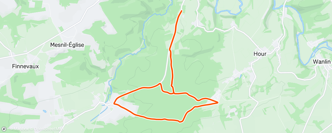Map of the activity, Course à pied le matin