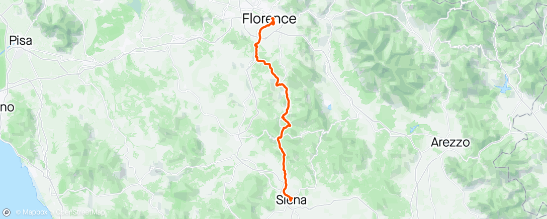 Map of the activity, TransItalia - Florença para Siena - Dia 1