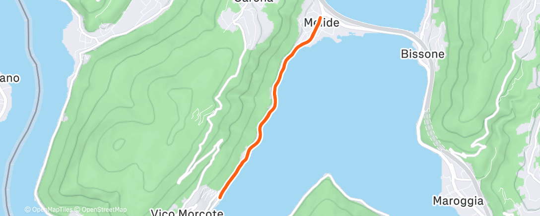 Map of the activity, Corsa mattutina