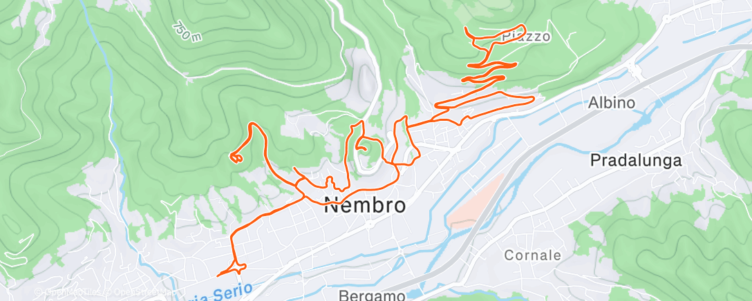 Map of the activity, Lunch Trail Run - 🔋 1.756 Wh
