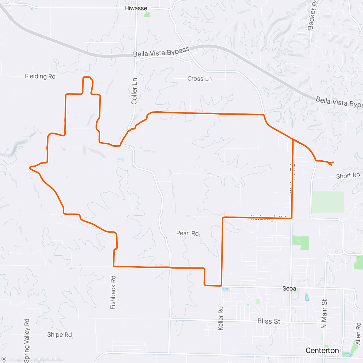 Map of the activity, Double Barrel Gravel ride