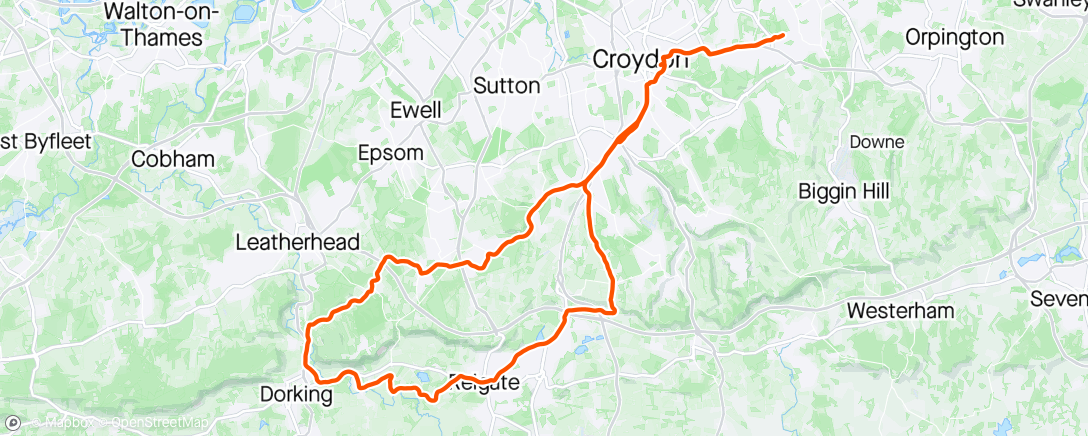 Map of the activity, And so to Box Hill, with Jon, on a very cold day