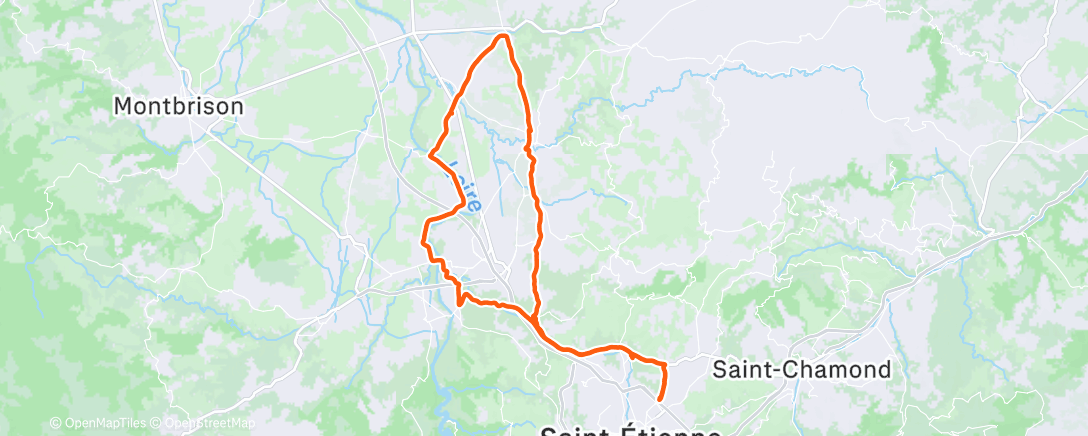 Map of the activity, Sortie vélo le matin