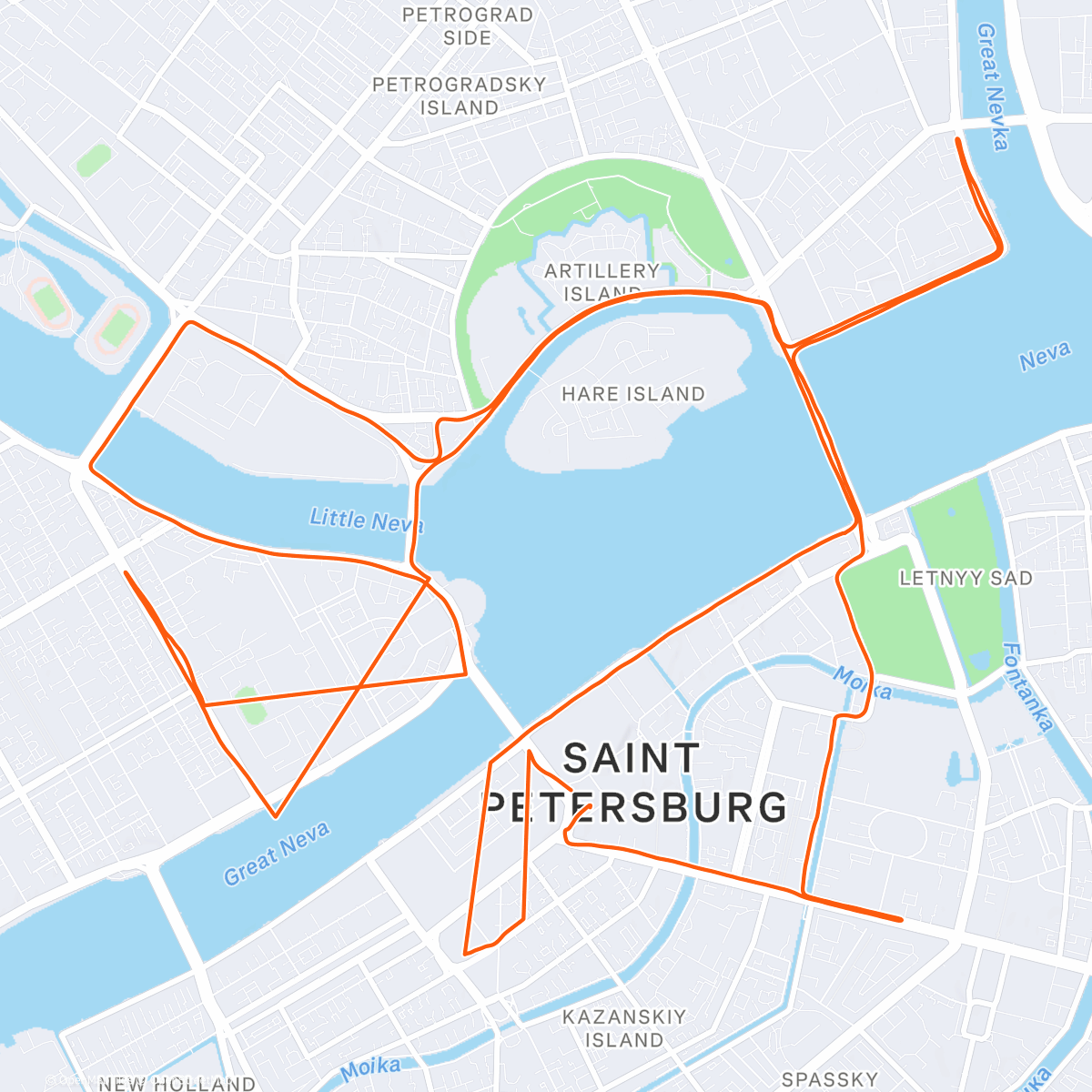 Map of the activity, Полумарафон «Северная столица 2025»