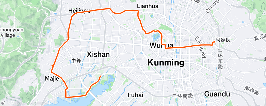 Map of the activity, 午間騎乘