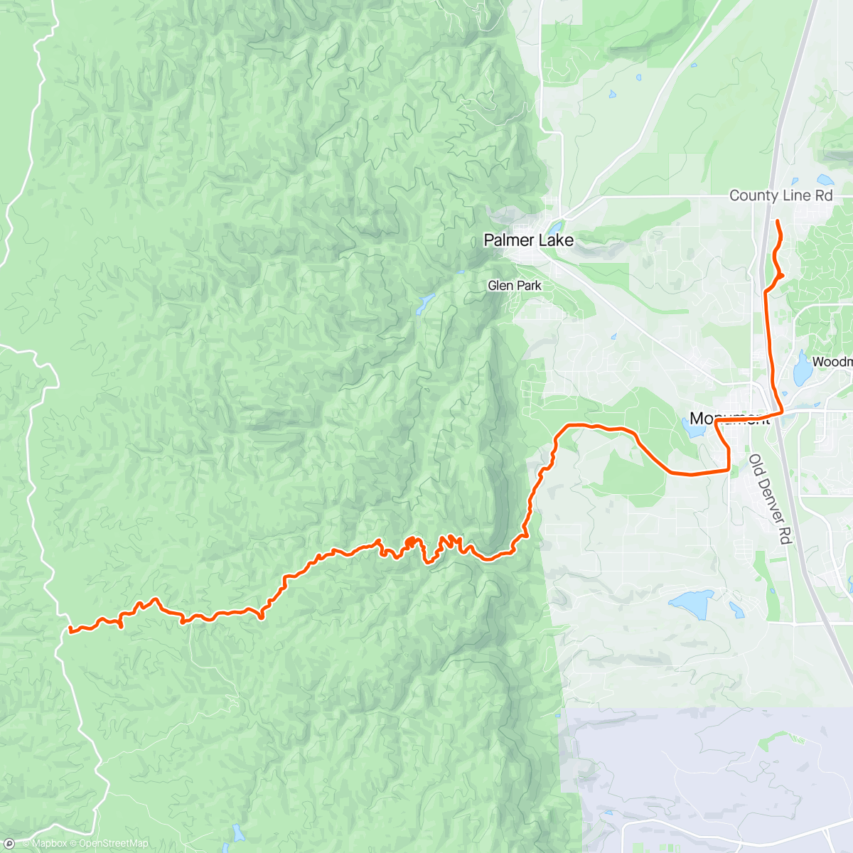 Map of the activity, Mount Herman Road Run