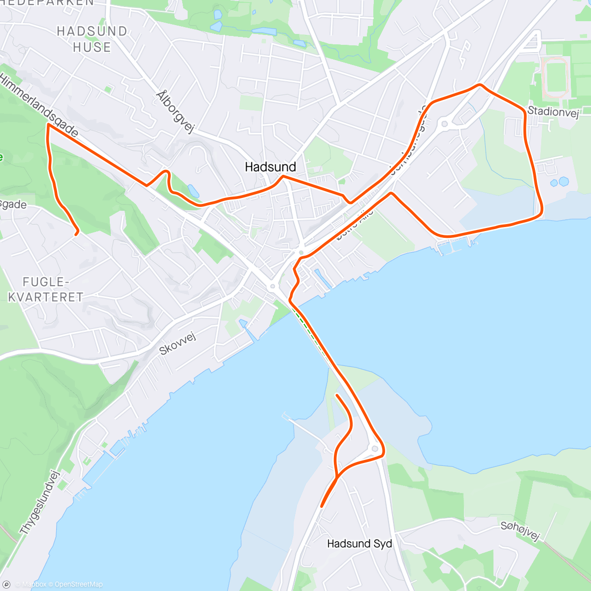 Map of the activity, Evening Run med Alfred