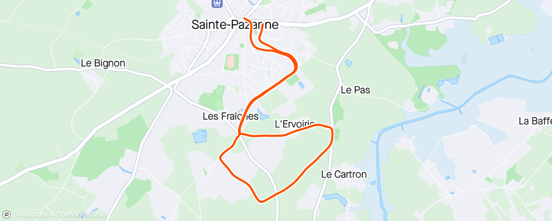 アクティビティ「Course à pied le midi」の地図