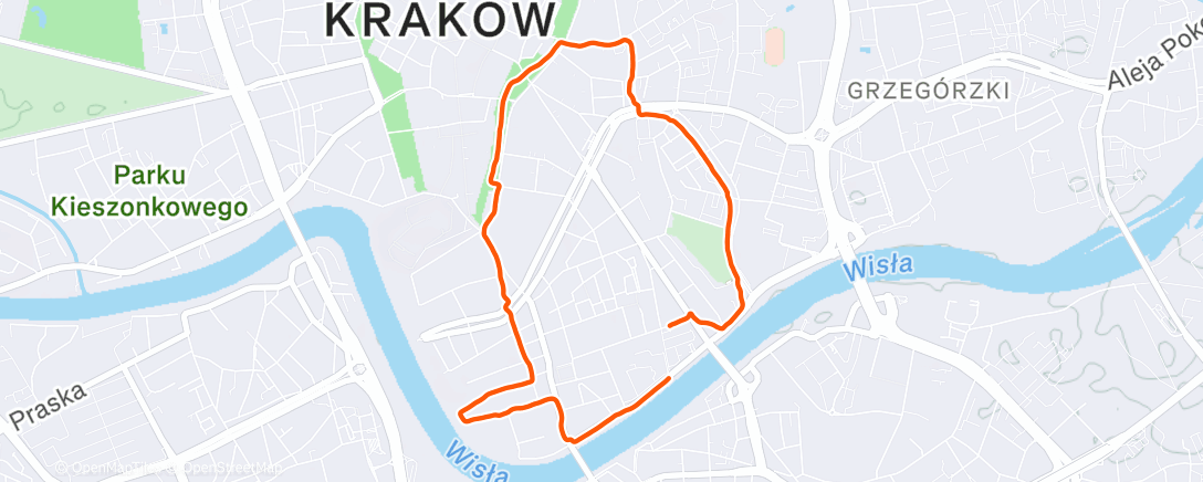 Map of the activity, Afternoon Run