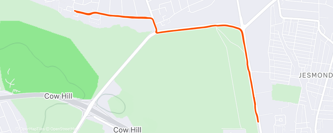 Map of the activity, One mile