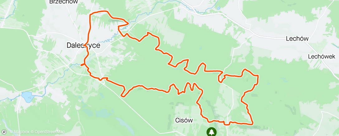 Map of the activity, MTB Cross Maraton Daleszyce - kapeć