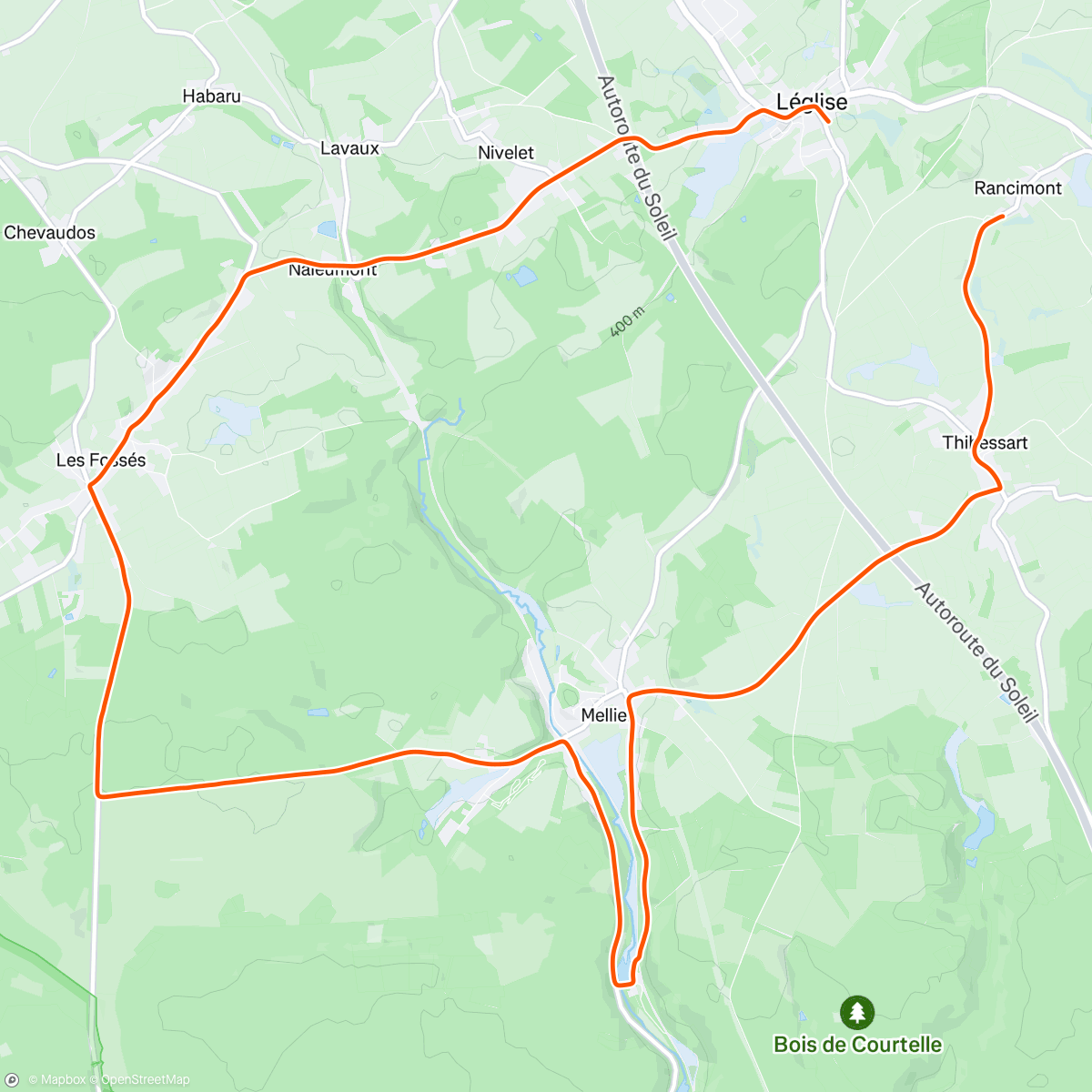 Map of the activity, Sortie vélo dans l'après-midi