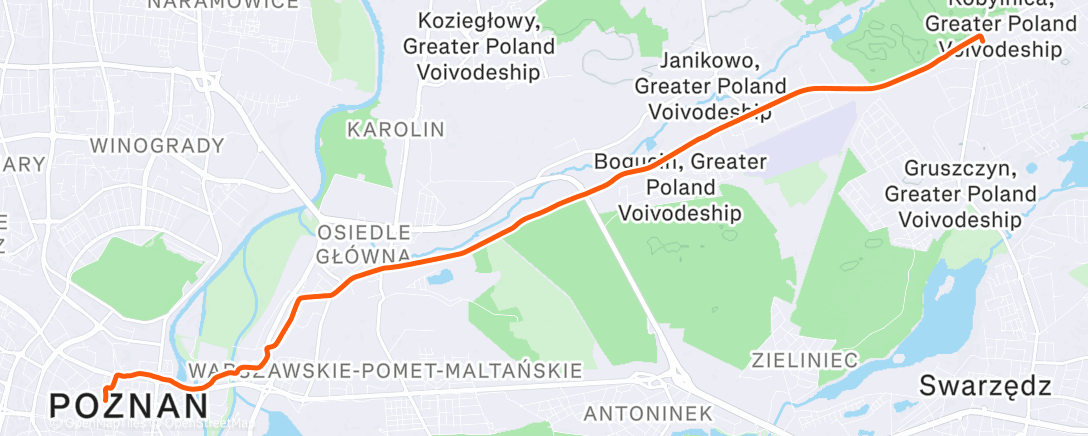 Map of the activity, Lunch Ride