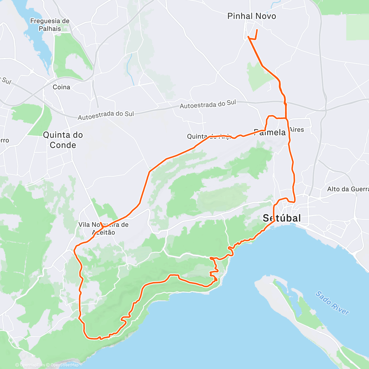 Map of the activity, Volta de bicicleta matinal