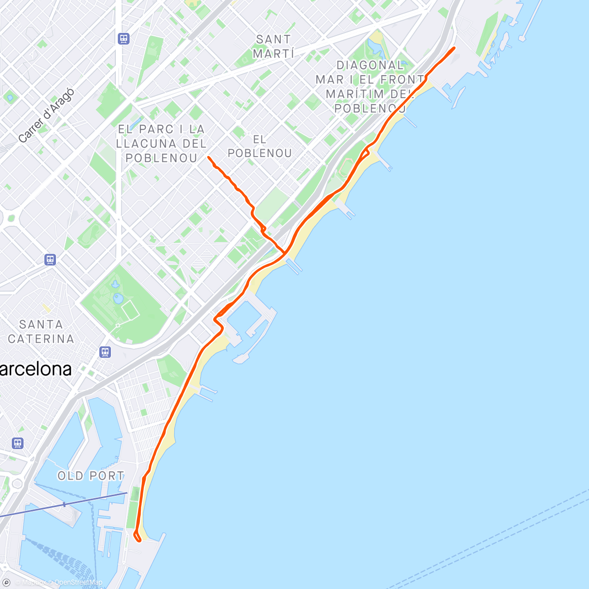 Map of the activity, Up and down the promenade
