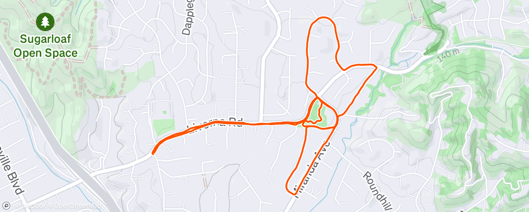 Map of the activity, Afternoon Run