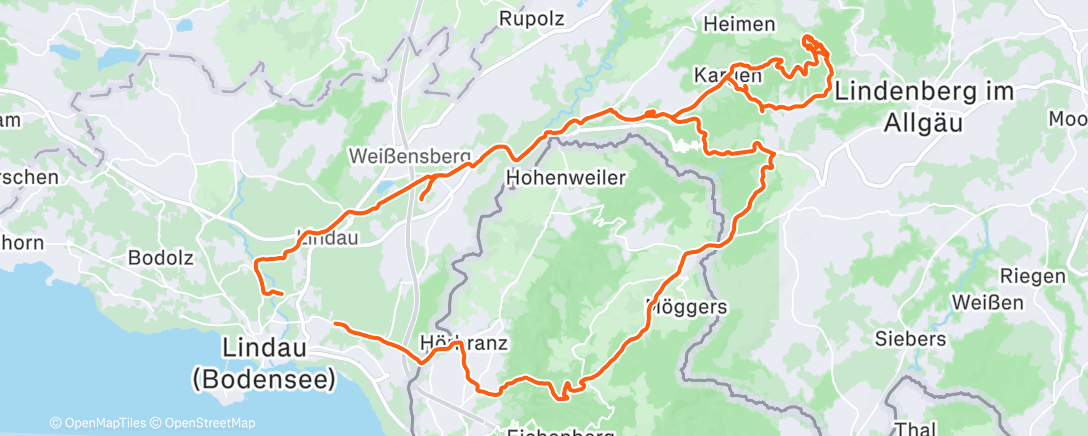 Map of the activity, Lunch Ride