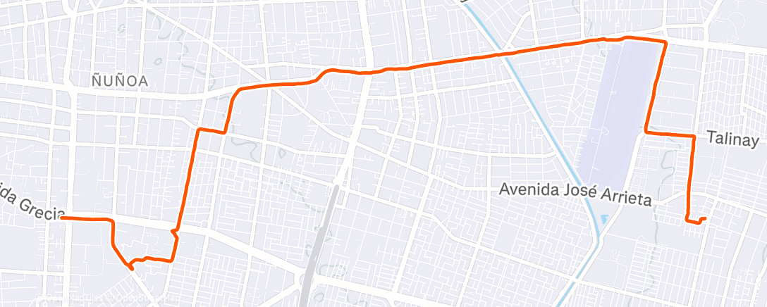 Map of the activity, Último trayecto en bicicleta del año