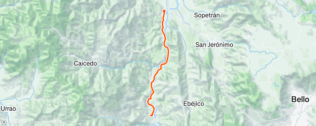 Map of the activity, Anza en MTB