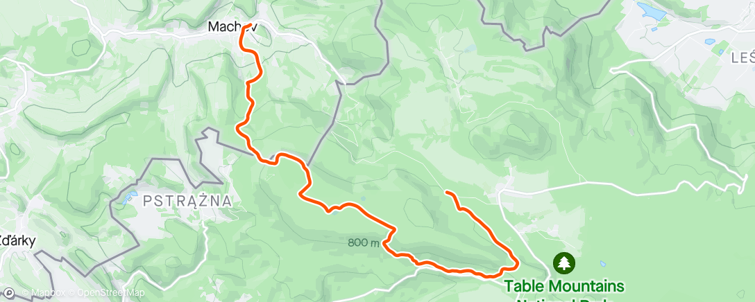 Map of the activity, Karlow - Bledné skály - Machov