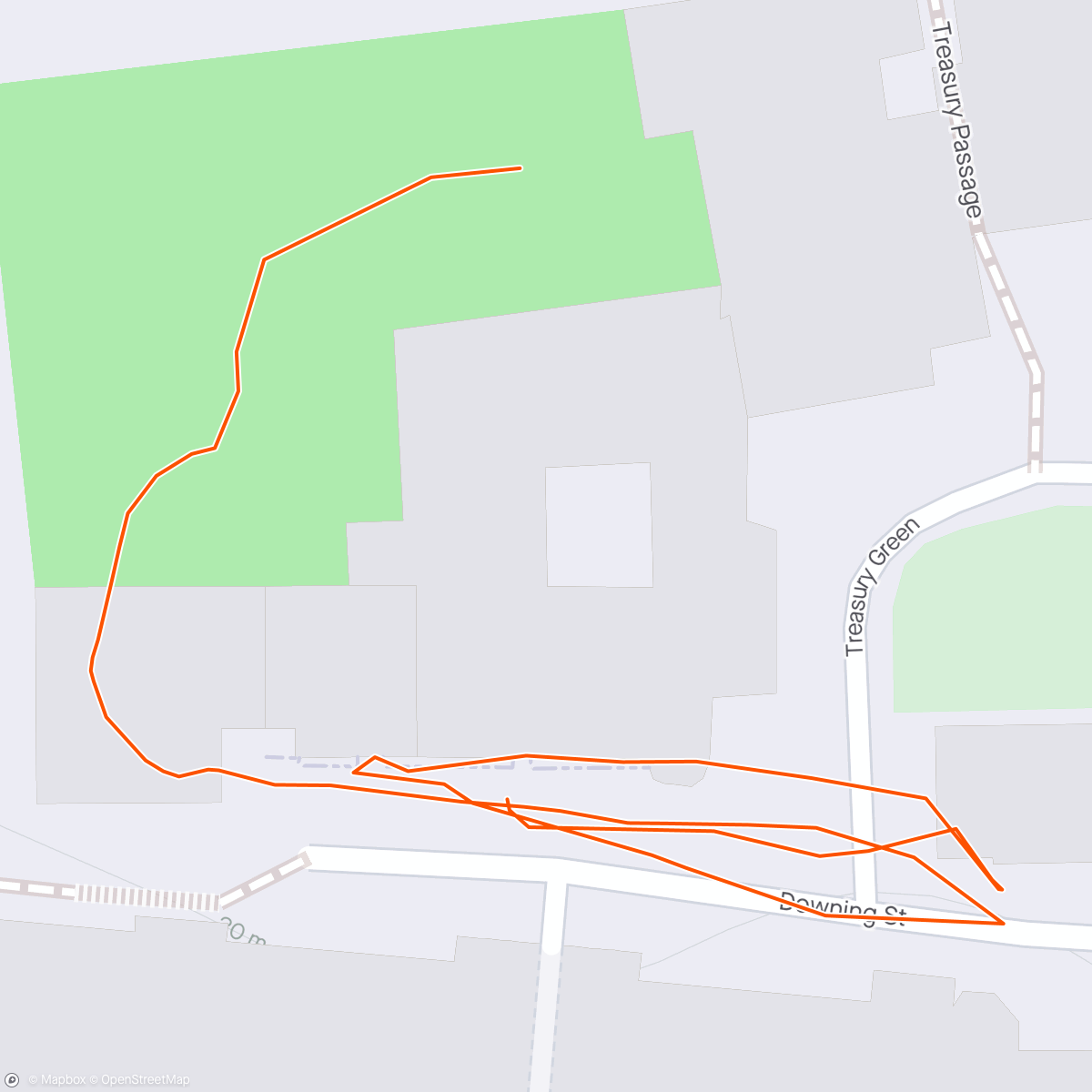 Map of the activity, Downing Street parkrun